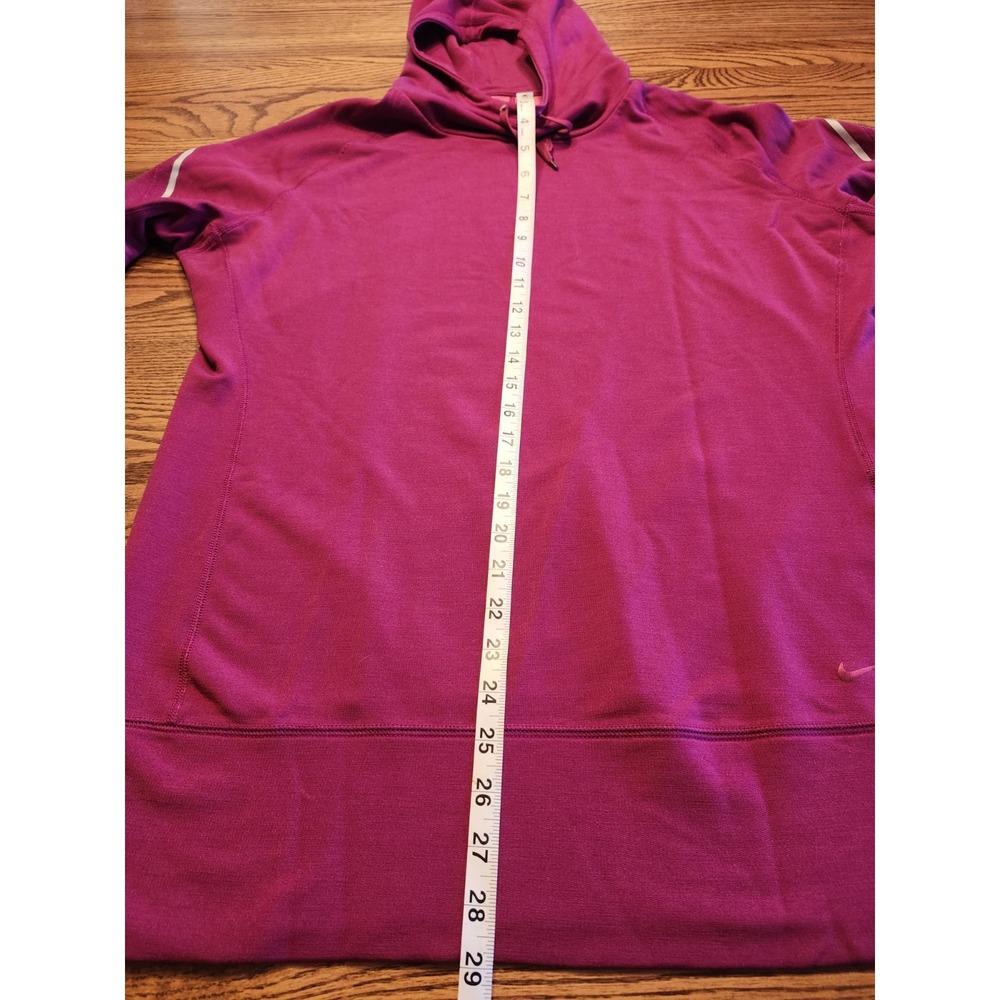 Nike Dri-Fit Hoodie Womens XL Magenta Pink Wool Blend Running‎ Sweatshirt - Picture 9 of 11